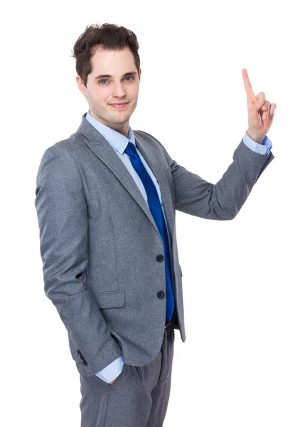 Businessman with finger point up — Stock Photo, Image