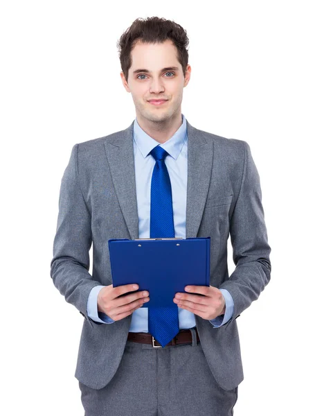 Businessman with clipboard — Stock Photo, Image