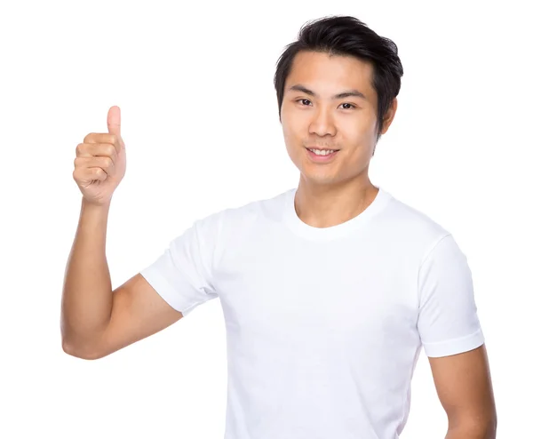 Asian man with thumb up — Stock Photo, Image