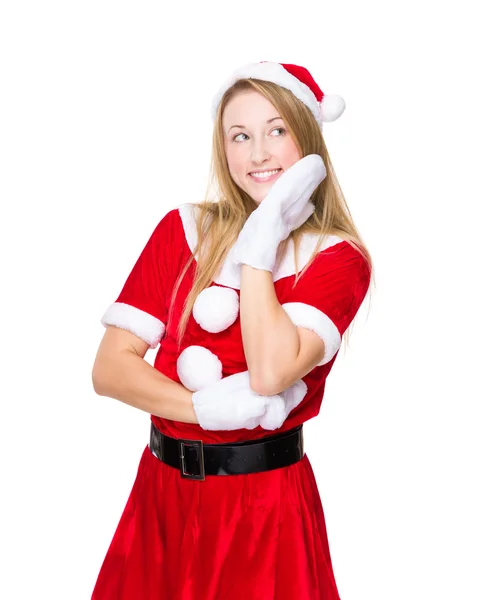 Chica joven en vestido de Navidad —  Fotos de Stock