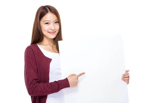 Mujer con pizarra blanca —  Fotos de Stock