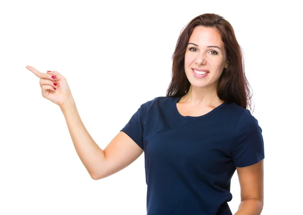 Young woman pointing — Stock Photo, Image