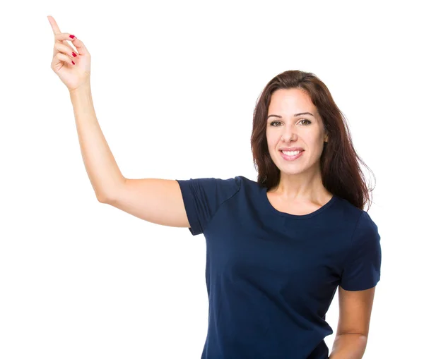Young woman pointing — Stock Photo, Image