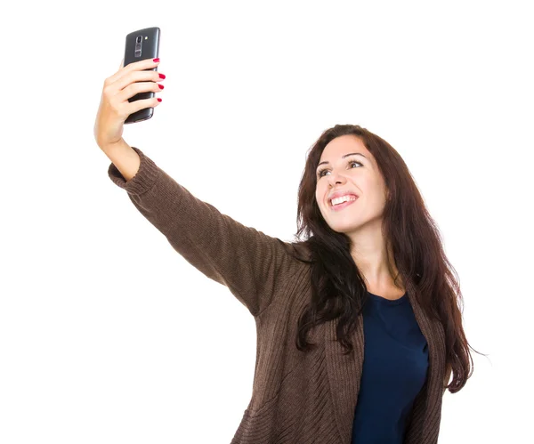 Frau mit Handy — Stockfoto