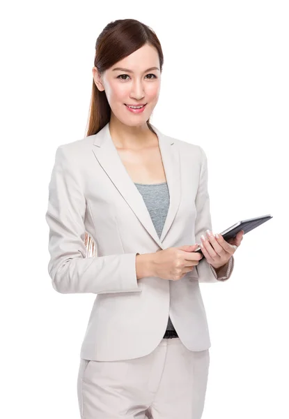 Businesswoman with digital tablet — Stock Photo, Image