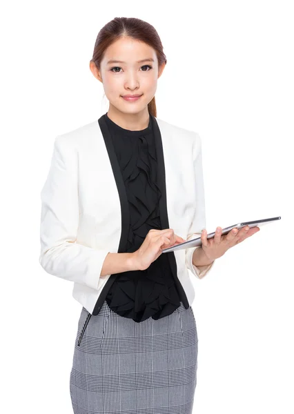 Businesswoman with digital tablet — Stock Photo, Image