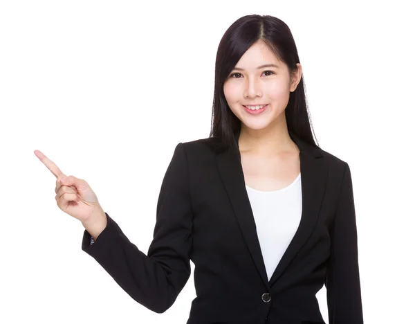 Young asian businesswoman pointing — Stock Photo, Image