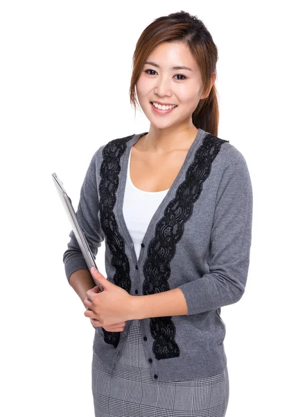 Woman with laptop computer — Stock Photo, Image