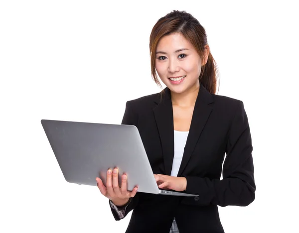 Businesswoman using laptop computer — Stock Photo, Image