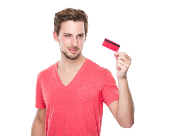 Homem com cartão de crédito — Fotografia de Stock