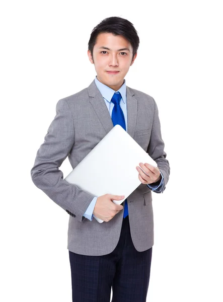 Businessman with laptop computer — Stock Photo, Image