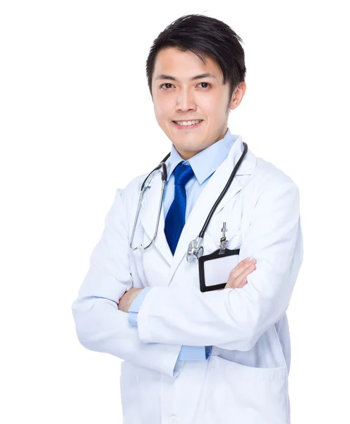 Asian doctor with arms crossed — Stock Photo, Image