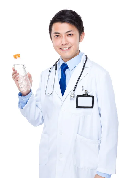 Doctor with water bottle — Stock Photo, Image