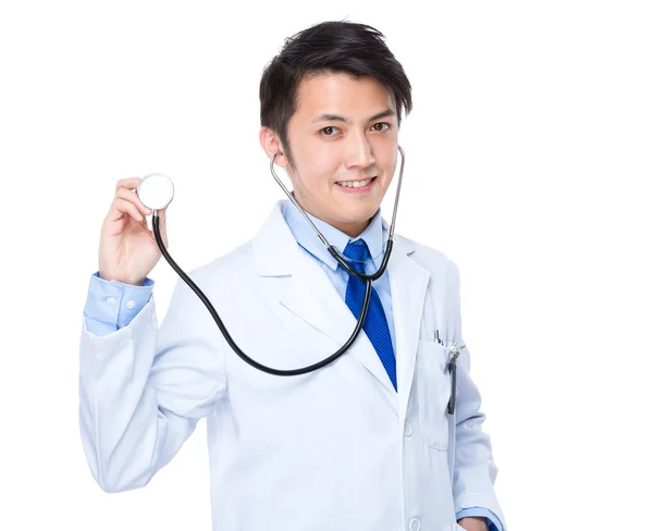 Male doctor with stethoscope — Stock Photo, Image