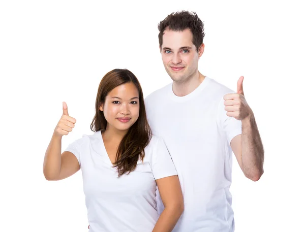 Couple with thumb up — Stock Photo, Image