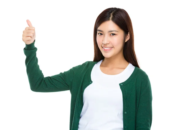 Young woman with thumb up — Stock Photo, Image