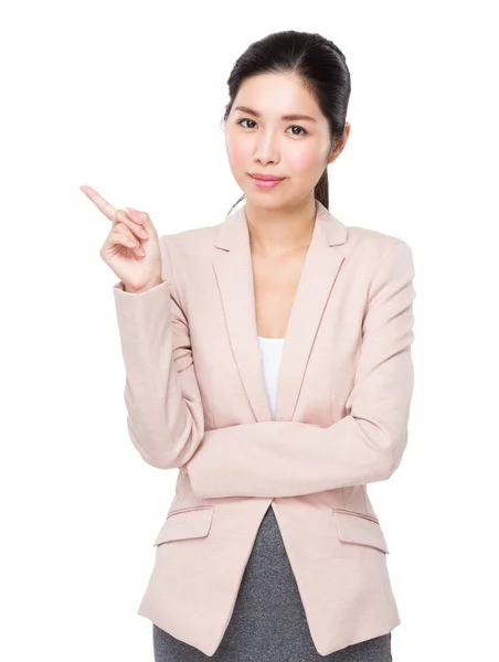 Mujer de negocios con el dedo hacia arriba —  Fotos de Stock