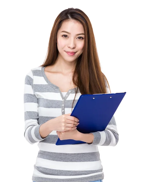 Woman with clipboard — Stock Photo, Image