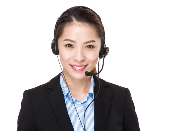 Customer services operator with headset — Stock Photo, Image