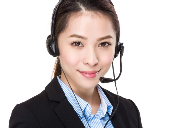 Klant diensten exploitant met headset — Stockfoto