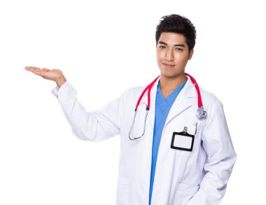 Açık el palm ile doktor