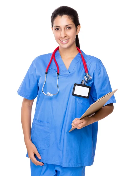 Female Doctor with clipboard — Stock Photo, Image