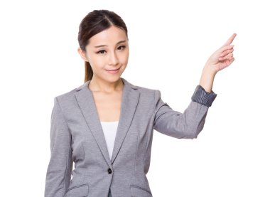 iş kadını ile parmak noktası