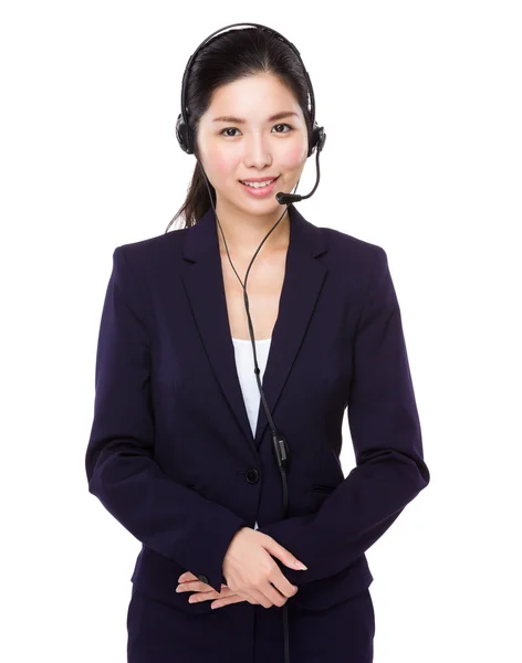 Asiatico femmina call center operatore — Foto Stock