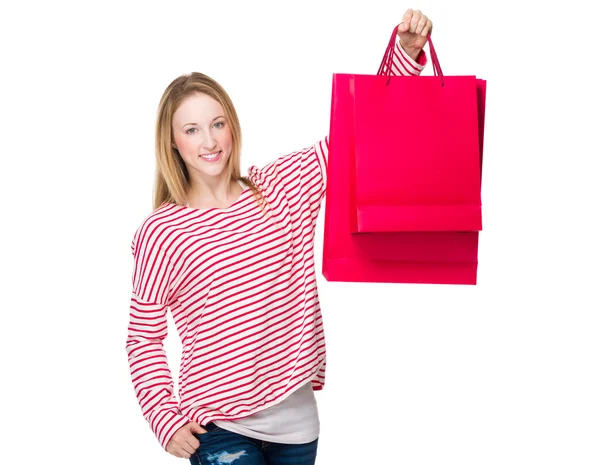 Donna con shopping bags — Foto Stock