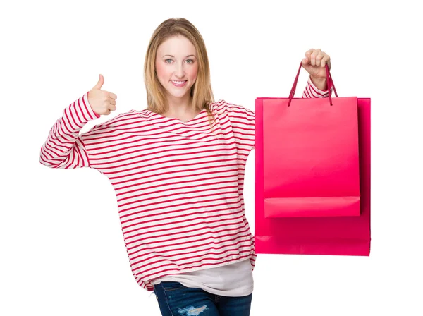 Donna con shopping bags — Foto Stock