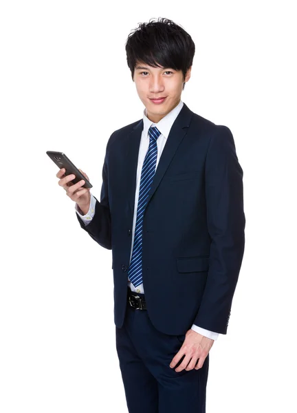 Бізнесмен з мобільним телефоном — стокове фото
