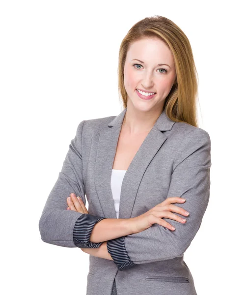 Businesswoman with arms crossed — Stock Photo, Image