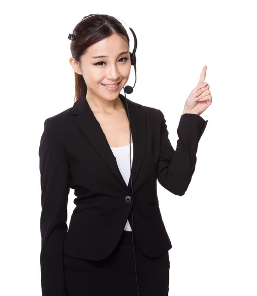 Asiatiska kvinnliga call center operatör — Stockfoto