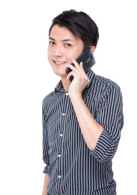 genç işadamı cep telefonunuzun konuşma