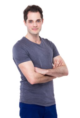 kollarını çapraz yakışıklı adam