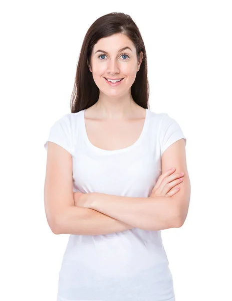 Woman with arms crossed — Stock Photo, Image