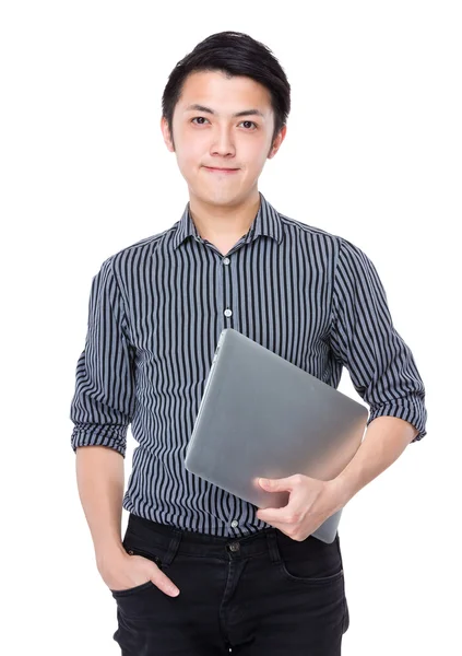 Uomo d'affari con laptop — Foto Stock