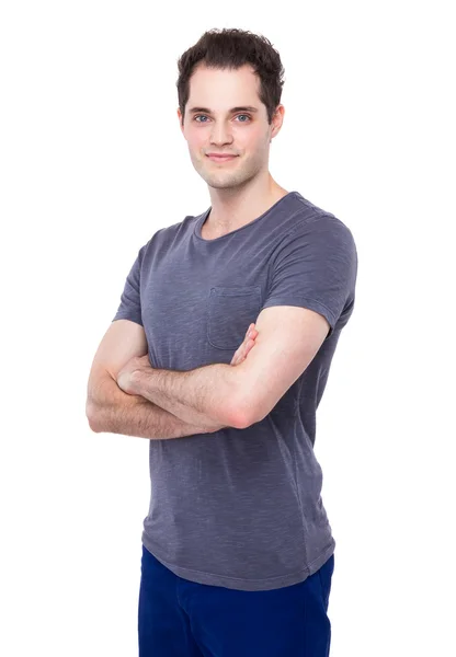 Handsome man with arms crossed — Stock Photo, Image