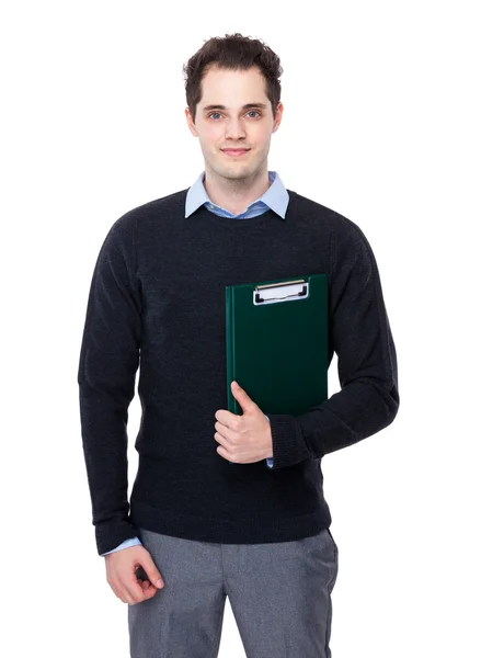 Businessman with clipboard — Stock Photo, Image