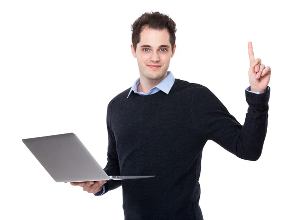 Geschäftsmann mit Laptop — Stockfoto