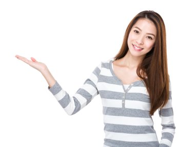 Açık el palm kadınla