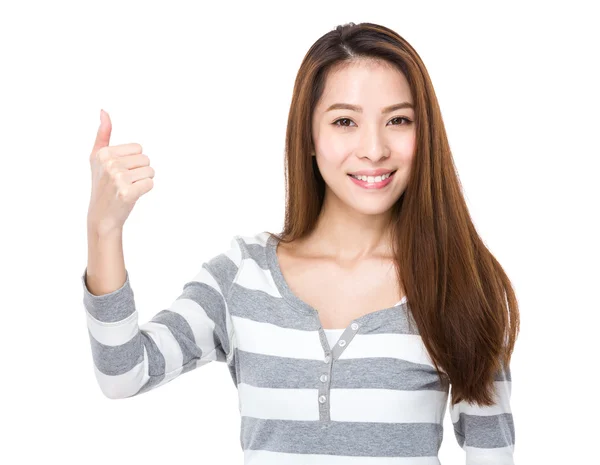 Woman with thumb up — Stock Photo, Image