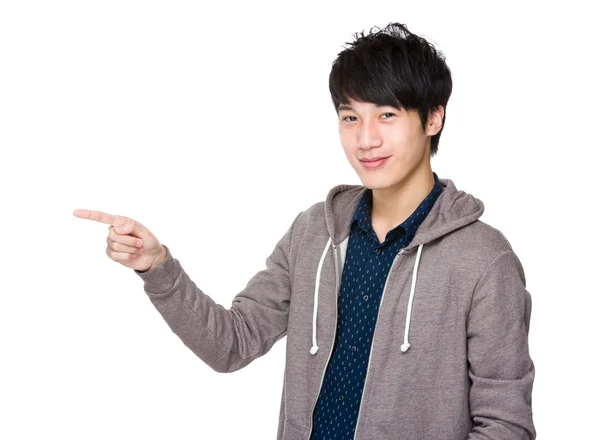 Man with finger point up — Stock Photo, Image