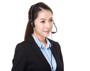 Asyalı kadın müşteri hizmetleri operatör