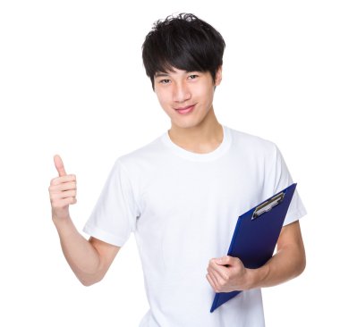 Pano ve başparmak yukarıya adam