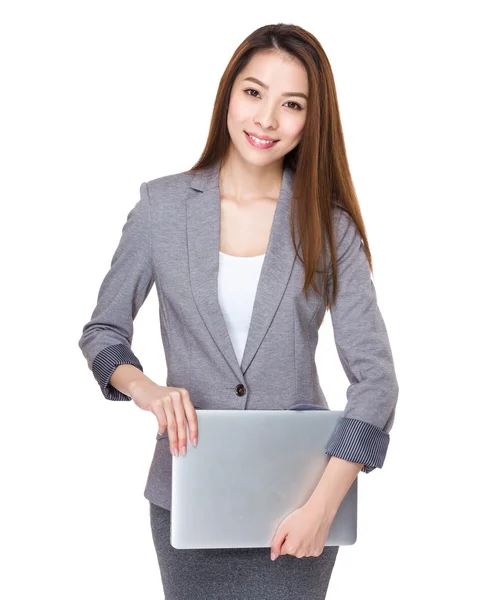 Businesswoman with notebook — Stock Photo, Image