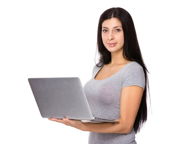 Woman with notebook — Stock Photo, Image