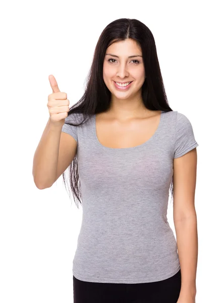 Woman with thumb up — Stock Photo, Image