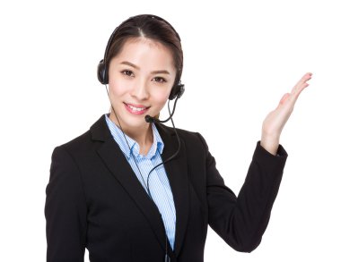 Asyalı kadın müşteri hizmetleri operatör