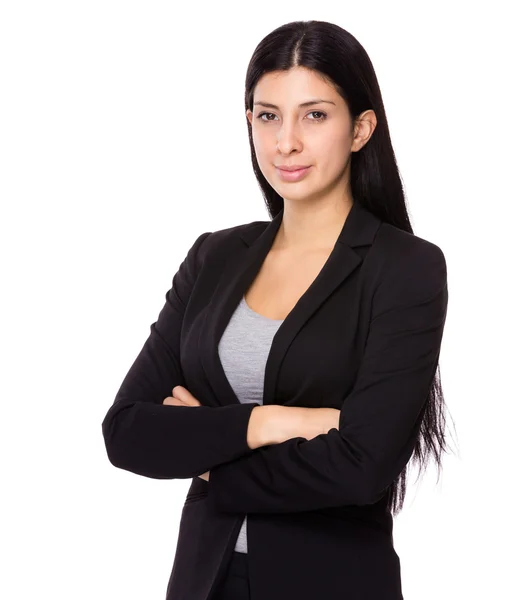 Femme d'affaires avec bras croisés — Photo